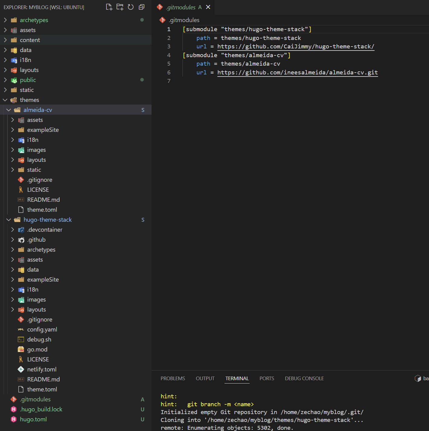 Themes Installed