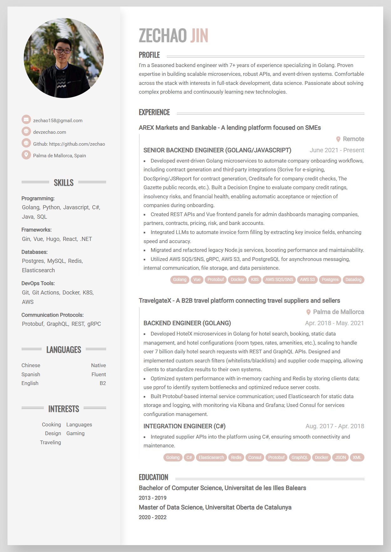cv page